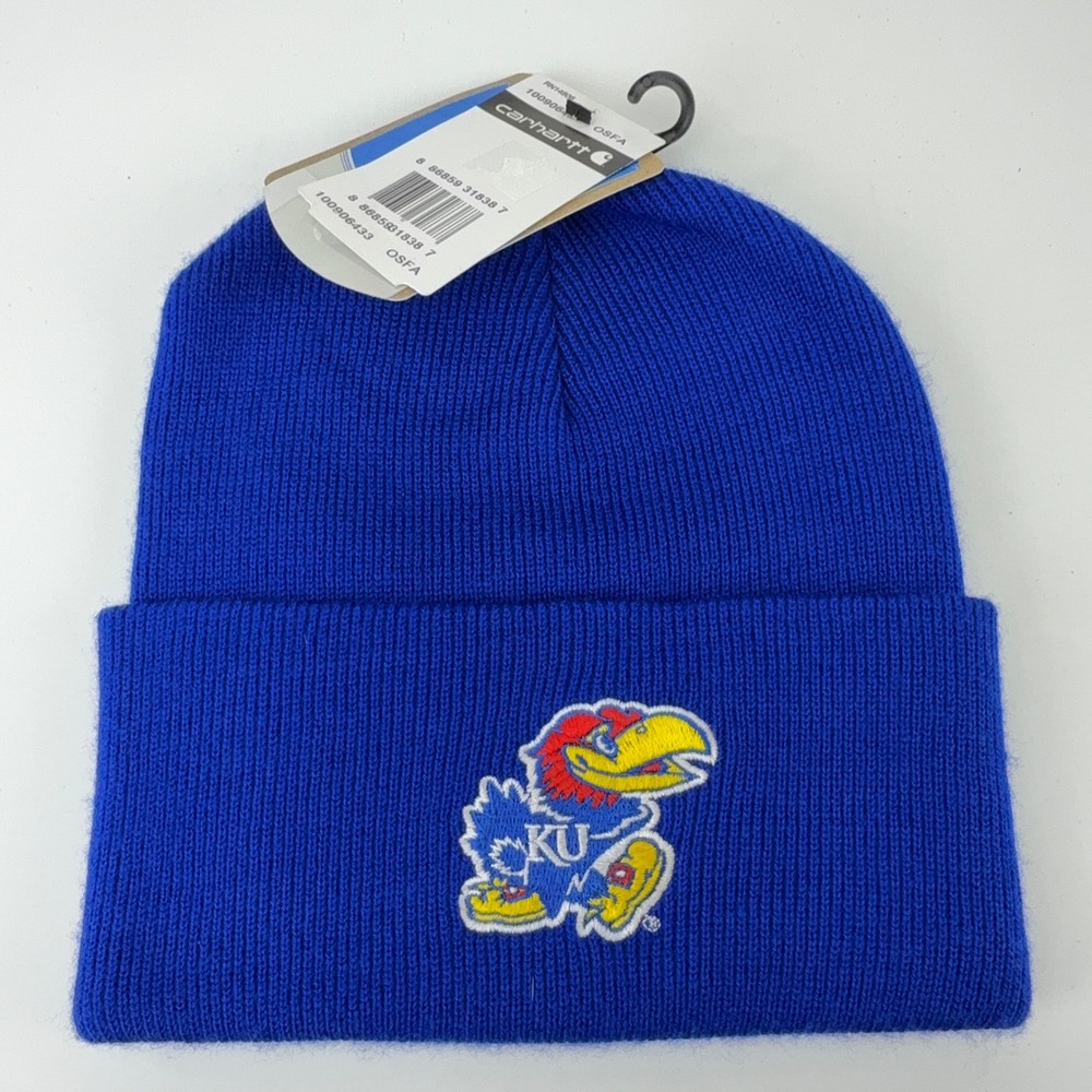 Carhartt Kansas Jayhawks KU  College Series Beanie Blue 2010s USA NWT NOS OSFA
